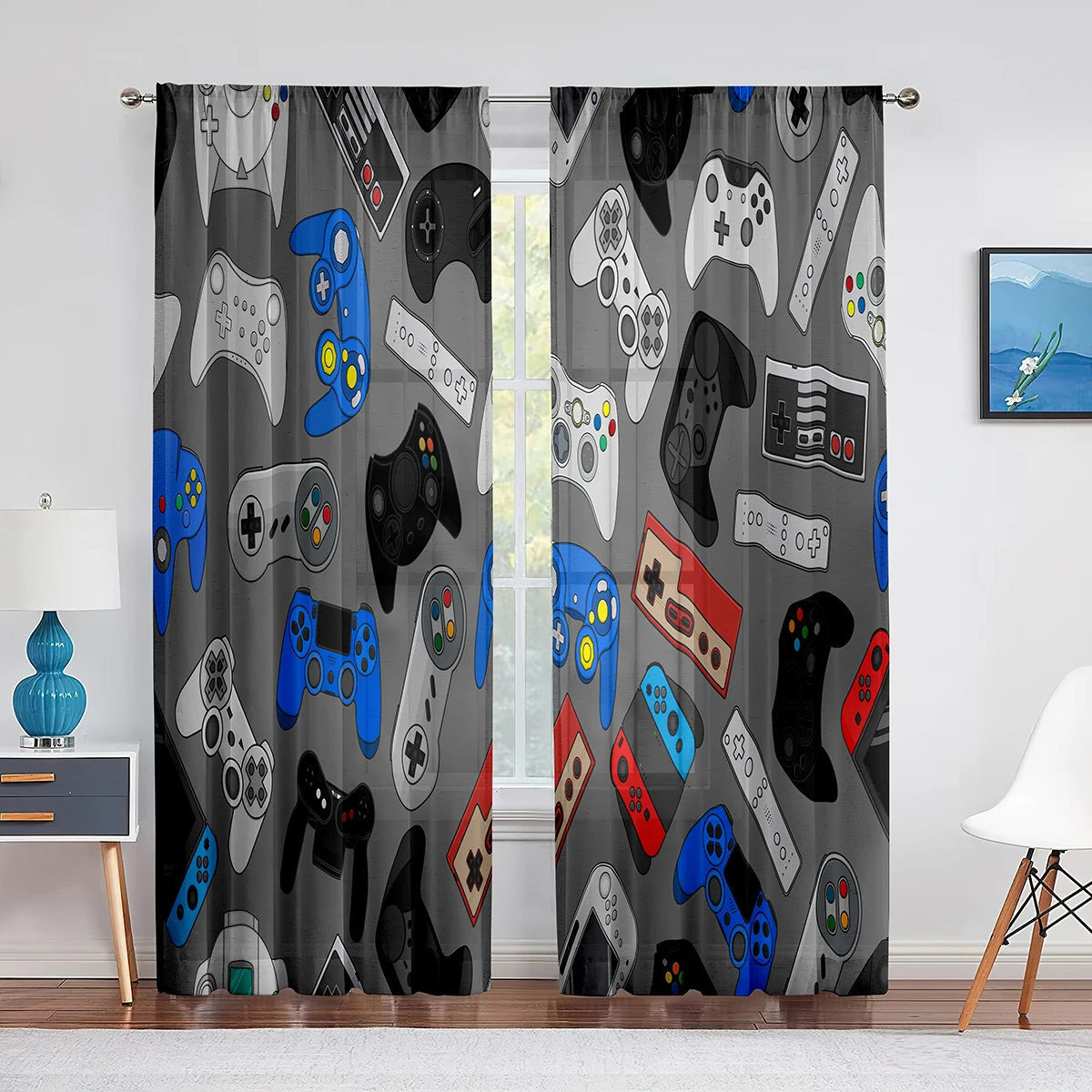Tirai Bermotif Kontroler Video - Retro Gaming Youtube ulasan dan harga