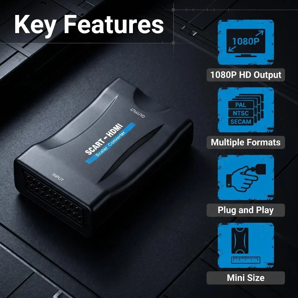 Adaptor Konverter SCART ke HDM - Scart To Hdmi ulasan dan harga